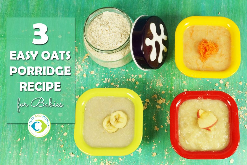3 Oats Porridges with Apple, Banana & Carrot for Babies and Toddlers
